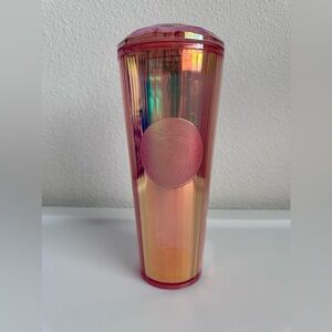 Iridescent Pink Dome Starbucks Cup